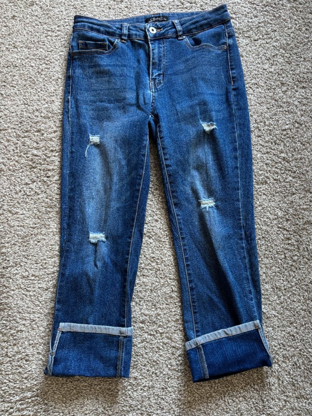 Charlie B Distressed Crop Jeans